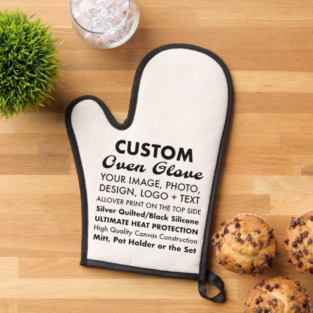 Design Your Own Personalised Canvas Oven Mitt (Top down)