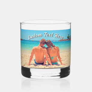 Design Your Own Personalised Text Custom Photo Whiskey Glass