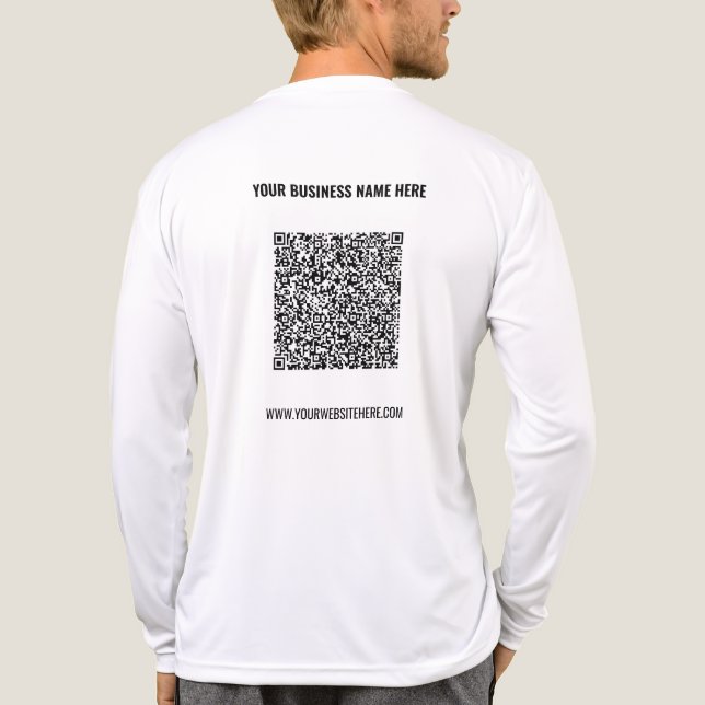 Design Your Own Personalised Text QR Code Business Tri-Blend Shirt (Back)