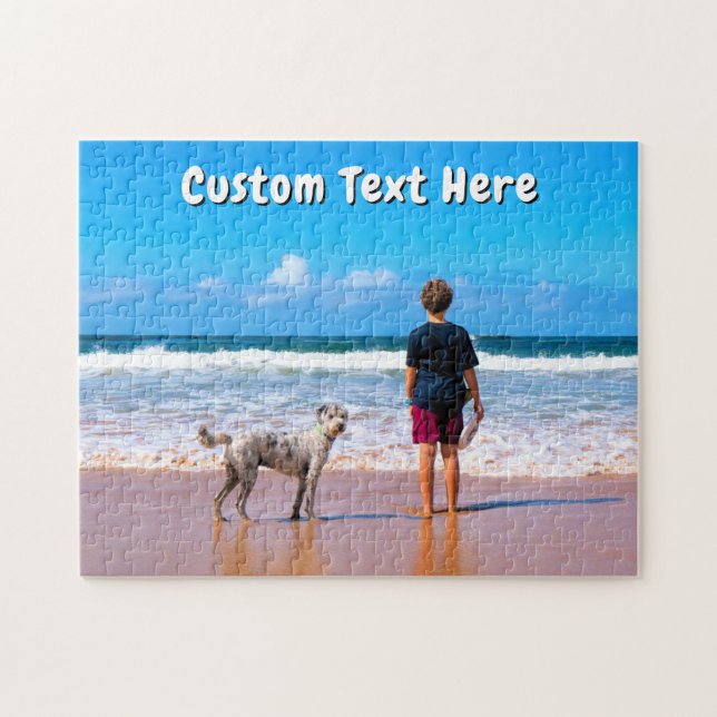 Design Your Own Pet Photo Puzzle Gift Add Text (Horizontal)