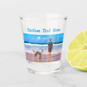 Design Your Own Pet Photo Shot Glass Custom Text