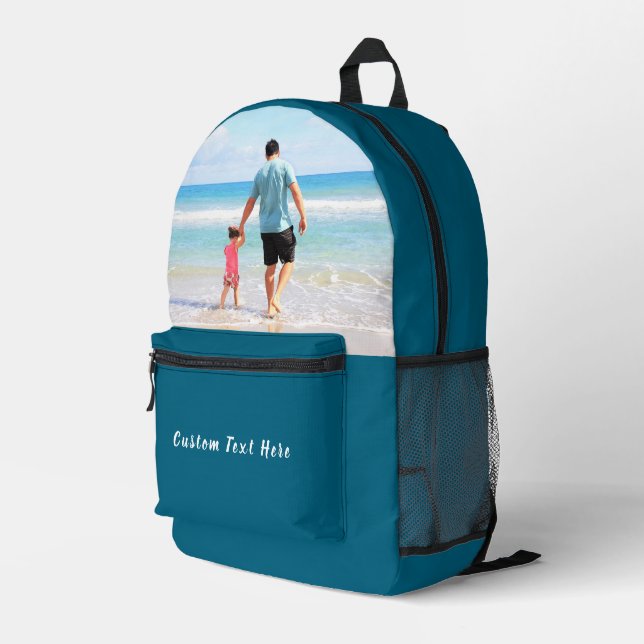 Design Your Own Photo Backpack Personalised Text (Back Corner Right)