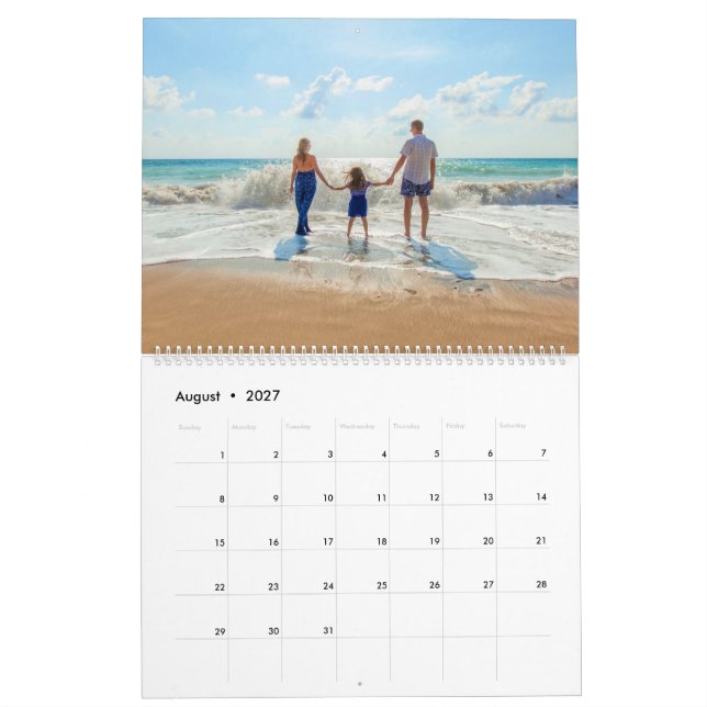 Design Your Own Photo Calendar Gift Custom Text (Aug 2027)