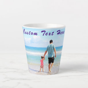 Design Your Own Photo Latte Mug Custom Text