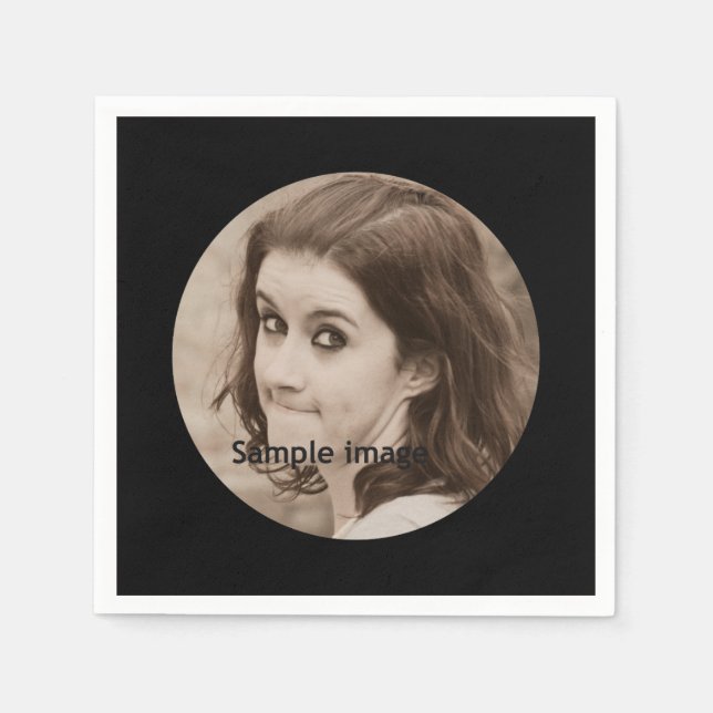 Design Your Own Photo Party | Black Modern Basic Napkin (Front)