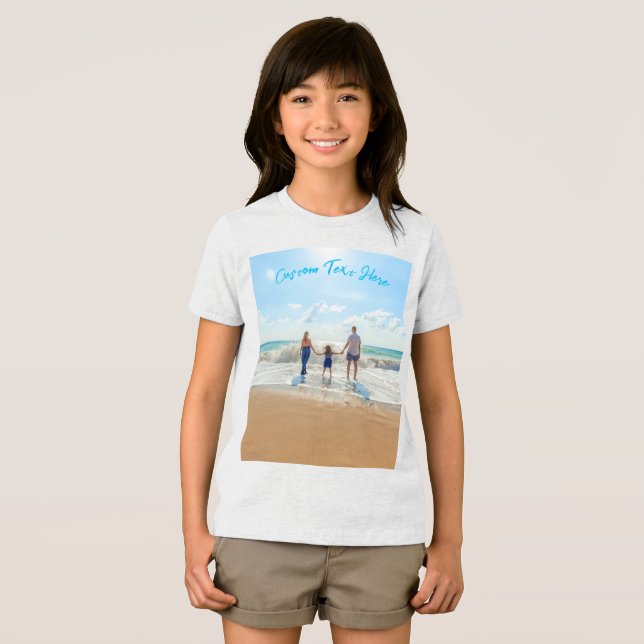 Design Your Own Photo T-Shirt with Custom Text Tri-Blend Shirt (Front Full)