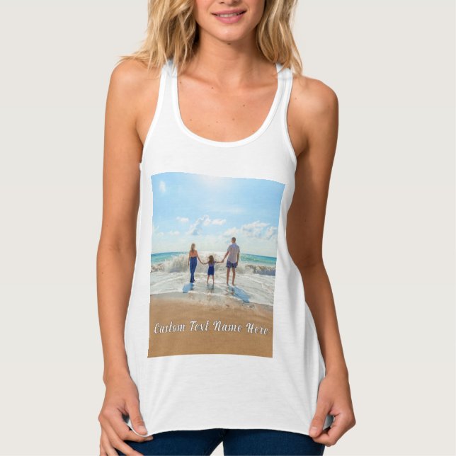Design Your Own Photo Tank Top Personalised Text (Front)