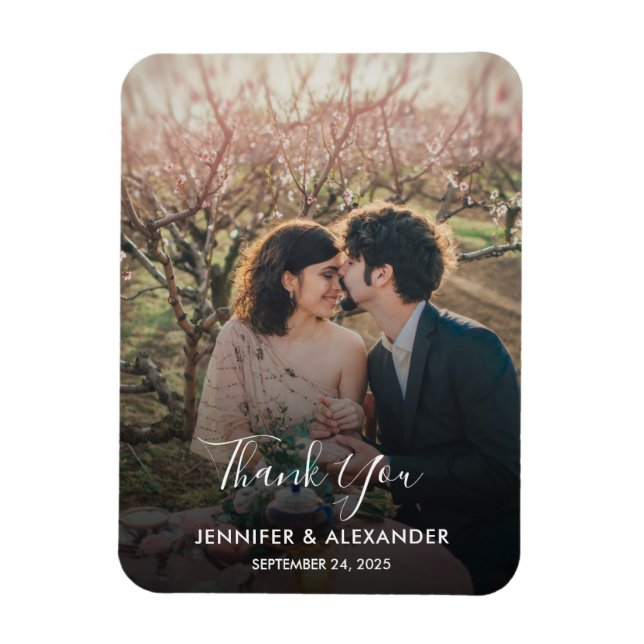 Design your own photo Thank you Wedding Magnet (Vertical)