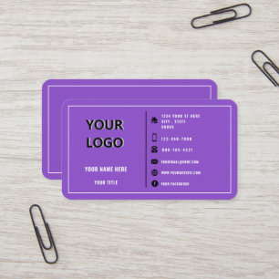 Design Your Own Purple Business Card Template