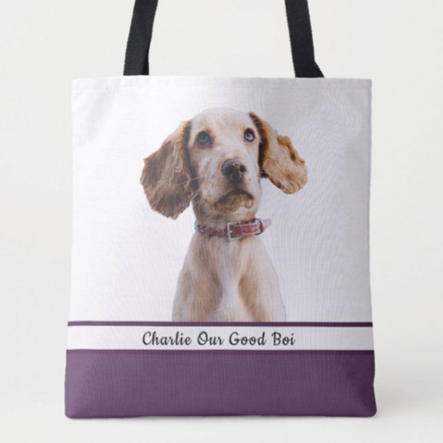 Design Your Own: Purple Print Dog Photo        Tot Tote Bag (Creator Uploaded)