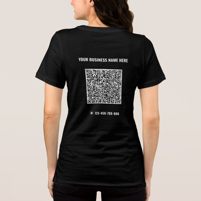 Design Your Own QR Code and Custom Text Business Tri-Blend Shirt (Back)