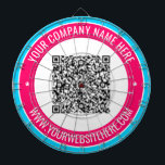 Design Your Own QR Code and Custom Text Dart Board<br><div class="desc">Custom Colours and Fonts - Design Your Own Personalised Dart Board with Your QR Code amd Name Website or Custom Text Promotional Business or Modern Party Dartboards Gift - Add Your QR Code - Image or Logo - Photo / Name - Company / Website - Information / More - Resize...</div>