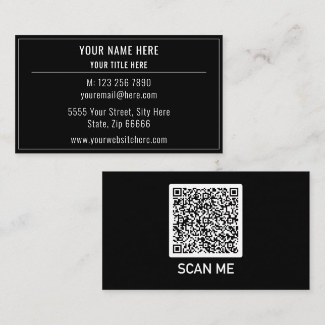 Design Your Own QR Code Business Card Choose Colou (Front/Back)