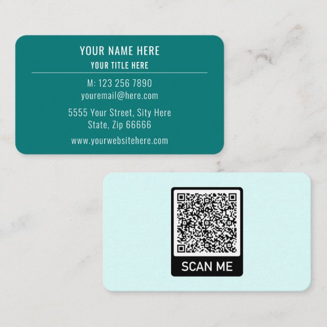 Design Your Own QR Code Business Card Choose Colou (Front/Back)