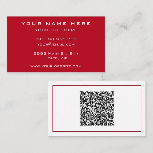 Design Your own QR Code Business Cards Example (Front/Back)