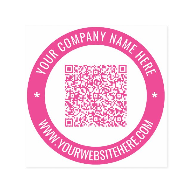 Design Your Own QR Code Colour Round Stamp Example (Design)