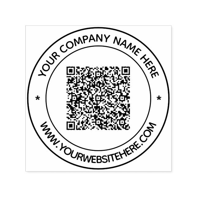 Design Your Own QR Code Round Stamp Example (Design)