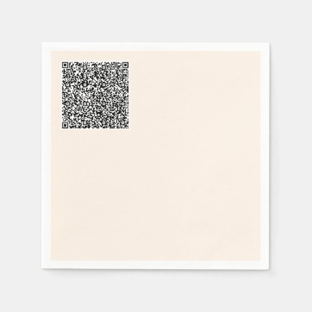 Design Your Own QR Code Scan Info Napkins Template (Front)