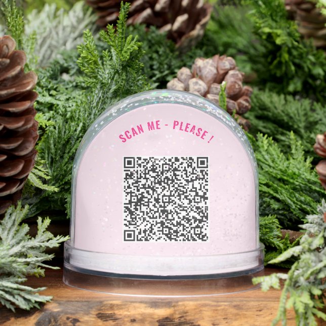 Design Your Own QR Code Scan Info Personalised Snowglobe (Winter)