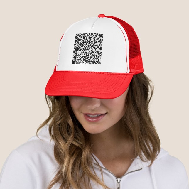 Design Your Own QR Code Trucker Hat Template (In Situ)