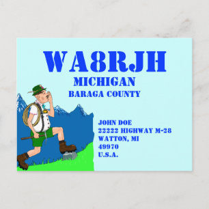 Design Your Own QSL HAM Radio Ops Yodeling Yodeler Postcard