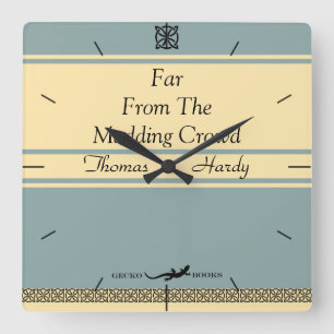Design Your Own Retro Book Cover Timepiece Square Wall Clock