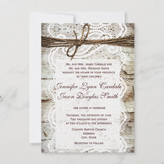 Design Your Own Rustic Country Wedding Invitations (Front)