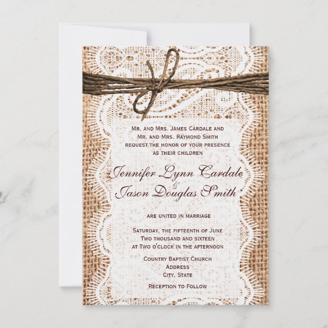 Design Your Own Rustic Country Wedding Invitations (Front)