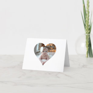 Design Your Own Single Heart Shaped Photo Announcement