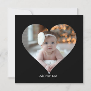 Design Your Own Single Heart Shaped Photo Announcement