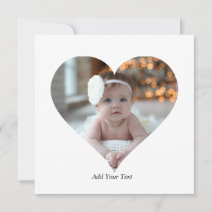 Design Your Own Single Heart Shaped Photo Card