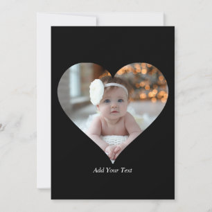 Design Your Own Single Heart Shaped Photo Card