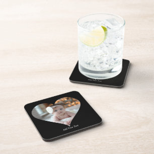 Design Your Own Single Heart Shaped Photo Coaster