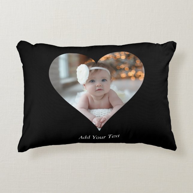 Design Your Own Single Heart Shaped Photo Decorative Cushion (Front)