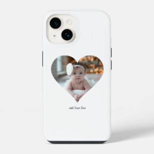 Design Your Own Single Heart Shaped Photo iPhone 14 Case