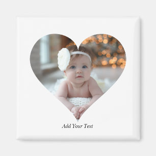 Design Your Own Single Heart Shaped Photo Magnet