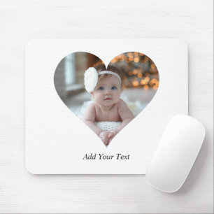 Design Your Own Single Heart Shaped Photo Mouse Pad