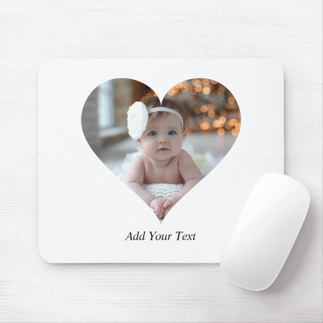 Design Your Own Single Heart Shaped Photo Mouse Pad (With Mouse)