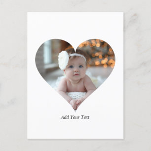 Design Your Own Single Heart Shaped Photo Postcard