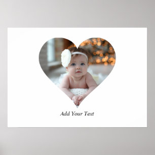 Design Your Own Single Heart Shaped Photo Poster