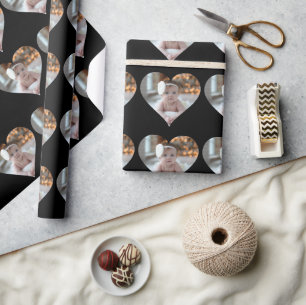 Design Your Own Single Heart Shaped Photo Wrapping Paper