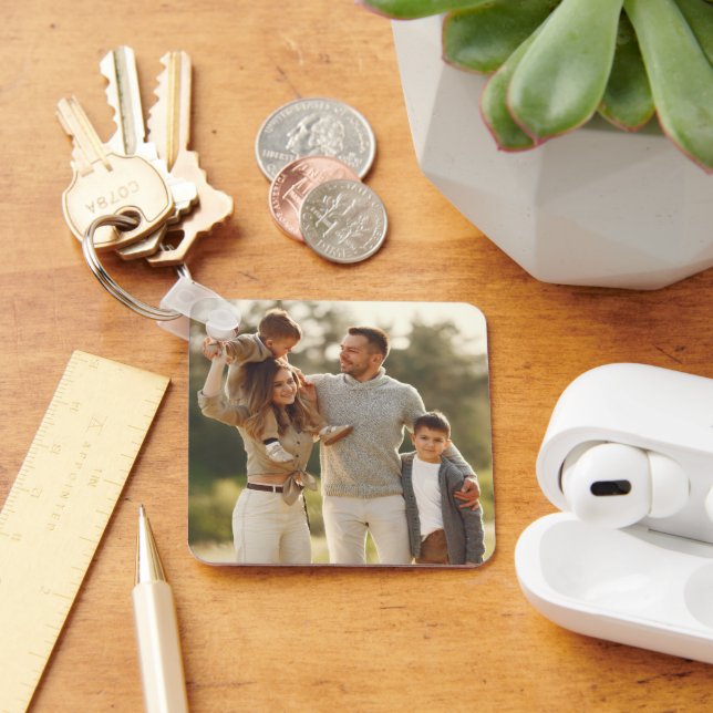 Design Your Own Single Photo Key Ring (Desk)