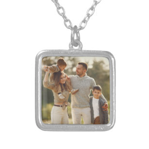 Design Your Own Single Photo Silver Plated Necklace