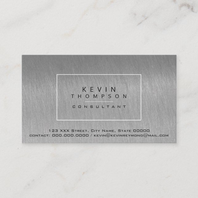 design your own steel grey pro standard business card (Front)