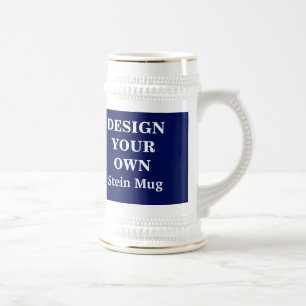 Design Your Own Stein Mug - Blue and White