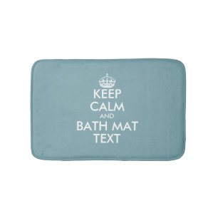 Design your own teal keep calm typography bath mat