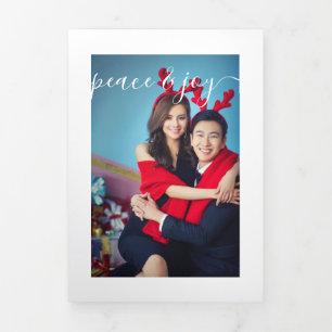 Design Your Own Ten Photo Collage Tri-Fold Holiday Card