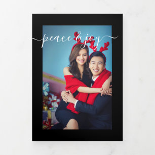 Design Your Own Ten Photo Collage Tri-Fold Holiday Card