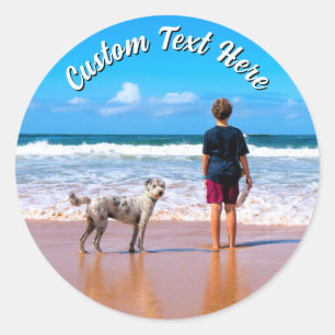 Design Your Pet Photo Stickers Personalized Text