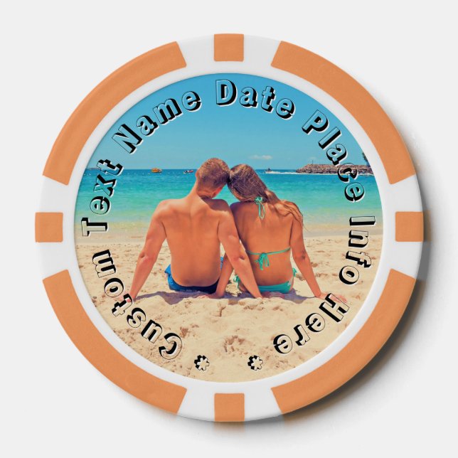 Design Your Photo and Text Poker Chips Gift (Front)